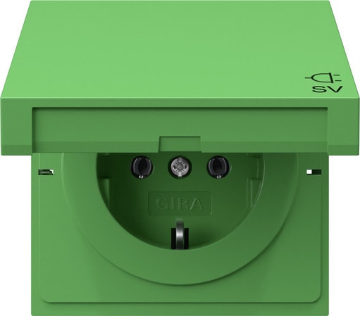 GIRA - SCHUKO-Steckd. KD SV Flächenschalter Grün