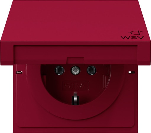 GIRA - SCHUKO-Steckd. KD WSV Flächenschalter Rot