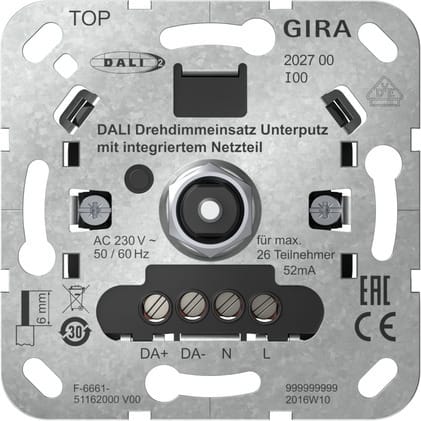GIRA - DALI Drehdimmeins. UP Netzteil Einsatz
