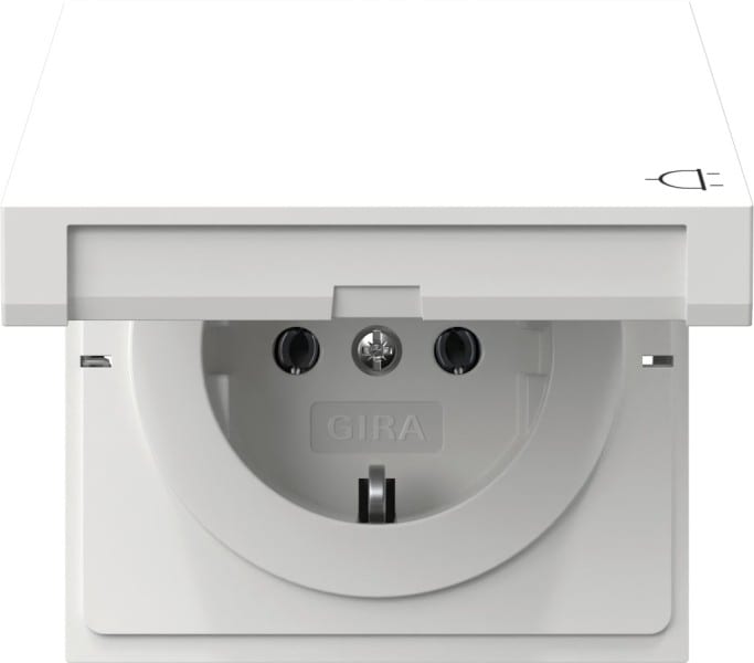 GIRA - Abd. SCHUKO-Steckd. KD Flächenschalter Reinweiß