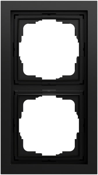 GIRA - Abdeckrahmen 2f flach Gira F200 Schwarz m(lack.)