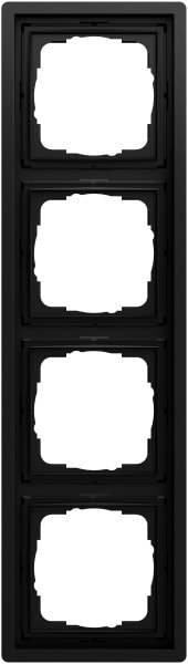 GIRA - Abdeckrahmen 4f Gira F100 Schwarz m(lack.)