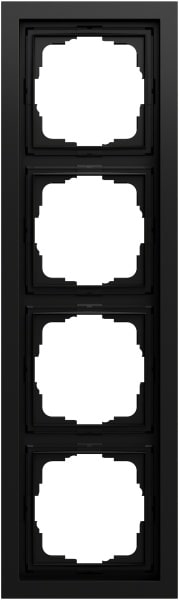 GIRA - Abdeckrahmen 4f flach Gira F200 Schwarz m(lack.)