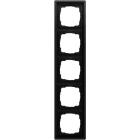 GIRA - Abdeckrahmen 5f Gira F100 Schwarz m(lack.)