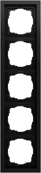GIRA - Abdeckrahmen 5f Gira F200 Schwarz m(lack.)