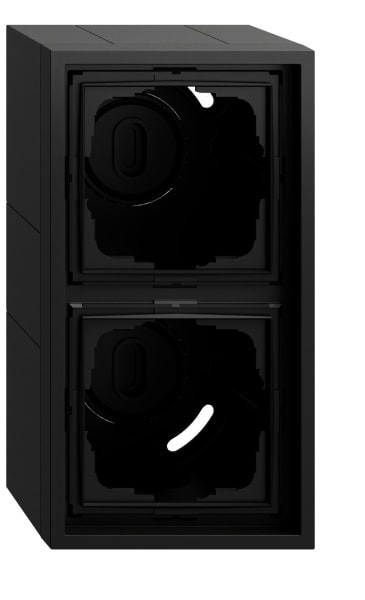 GIRA - AP-Gehäuse 2f + Rahmen Gira F300 Schwarz m(lack.)
