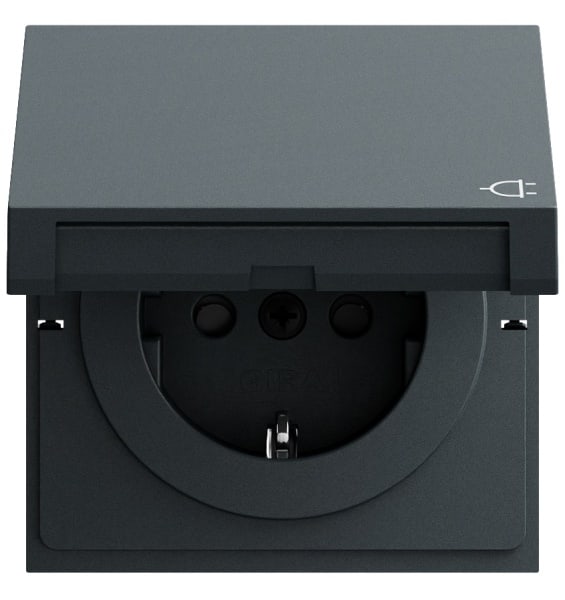 GIRA - SCHUKO-Steckd. KD + SP System 70 Anthrazit(lack.)