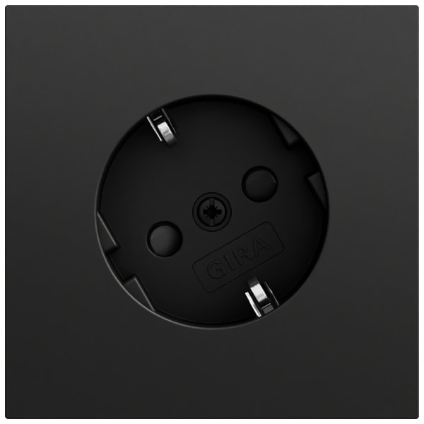 GIRA - SCHUKO-Steckd. 30° + SP System 70 Schwarz m(lack.)