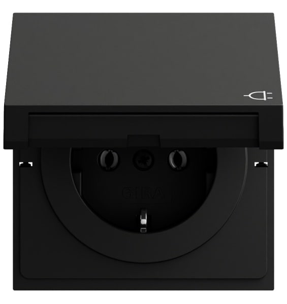 GIRA - SCHUKO-Steckd. KD System 70 Schwarz m(lack.)