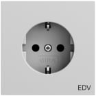 GIRA - SCHUKO-Steckd. Aufdruck EDV System 70 Grau m(lack.)