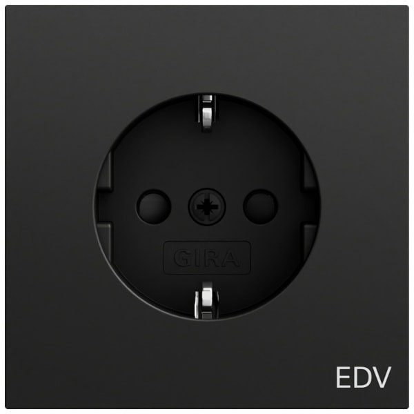 GIRA - SCHUKO-Steckd. Aufdruck EDV + SP System 70 Schwarz m(lack.)