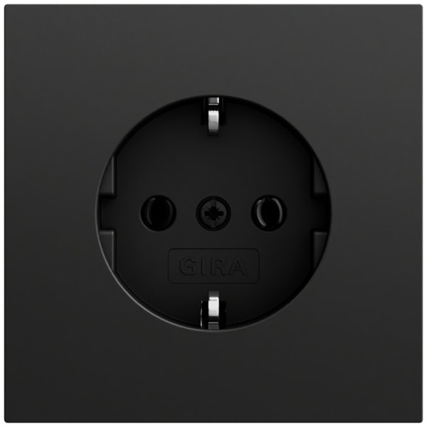 GIRA - SCHUKO-Steckd. o.Kr. System 70 Schwarz m(lack.)