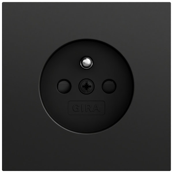 GIRA - Steckd. Erdstift + SP System 70 Schwarz m(lack.)