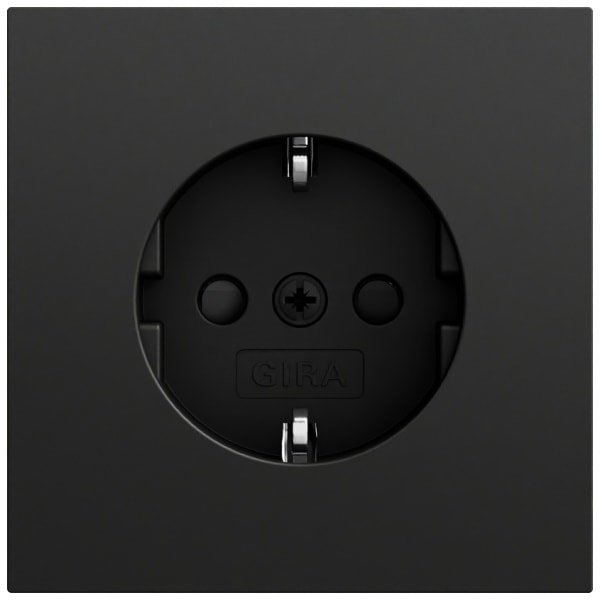 GIRA - SCHUKO-Steckd. SP o.Kr. System 70 Schwarz m(lack.)