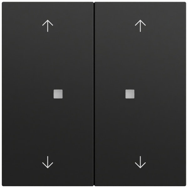 GIRA - Taster Wippe 2f Pfeile OneKNX System 70 Schwarz m(lack.)