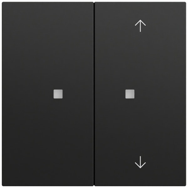 GIRA - Taster Wippe 2f unbedruckt/Pfeile OneKNX System 70 Schwarz m(lack.)