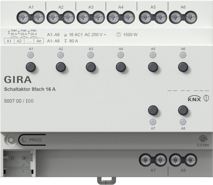 GIRA - Schaltaktor 8f 16 A KNX REG