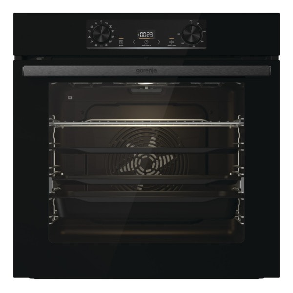 GORENJE - Einbaubackrohr 13BA Pyrolyse Disp Dampff. Uhr schwarz