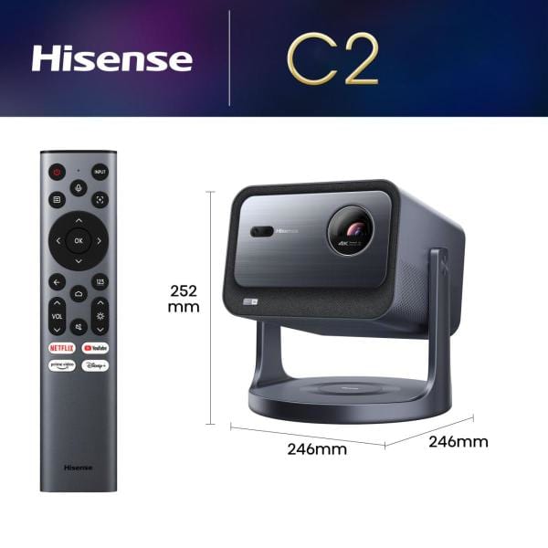 HISENSE - Laser Projektor 65-300'' SmartTV BT 2000ANSI sw