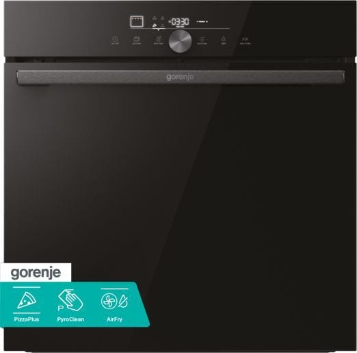 GORENJE - Einbaubackrohr 22BA+PizzaProgr. 77L Pyrol Vollausz Uhr A+ sw