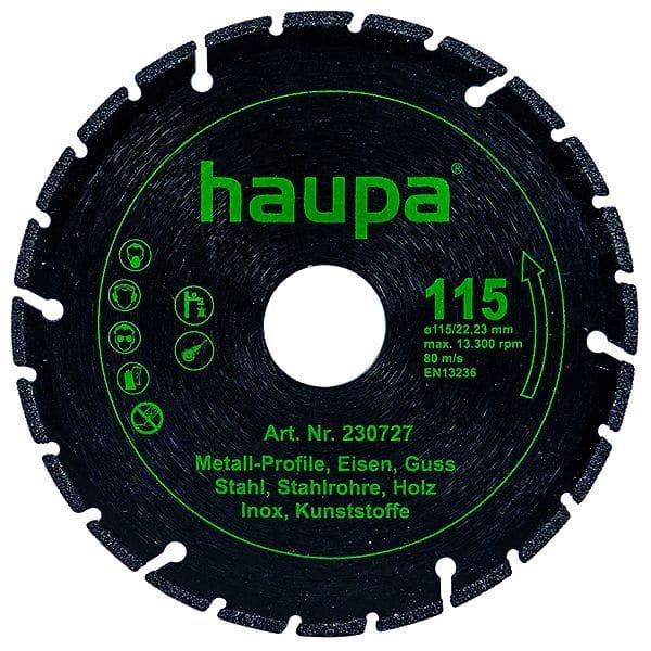 HAUPA - Diamanttrennscheibe für Metall 115 mm