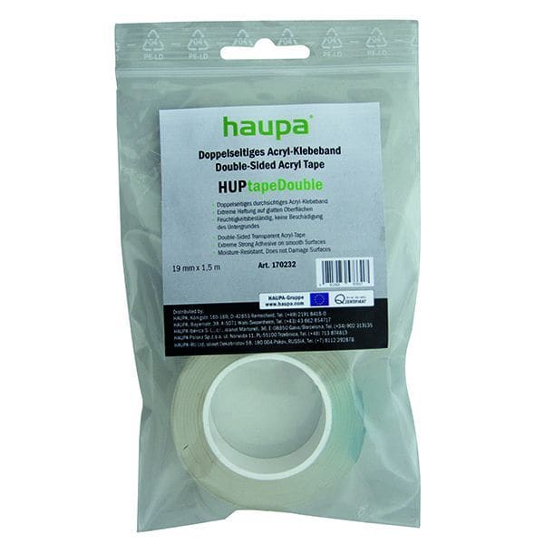 HAUPA - Acryl Tape transparent ''HUPtapeDouble'' 19mmx1,5m