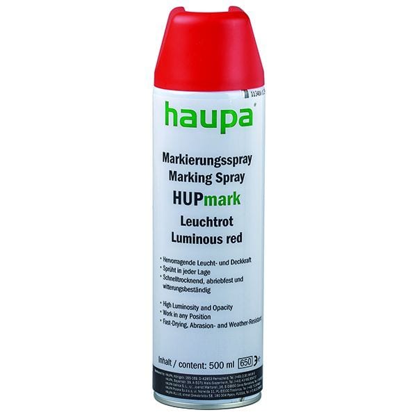 HAUPA - Markierungsspray ''HUPmark'' leuchtrot Aerosol 500 ml