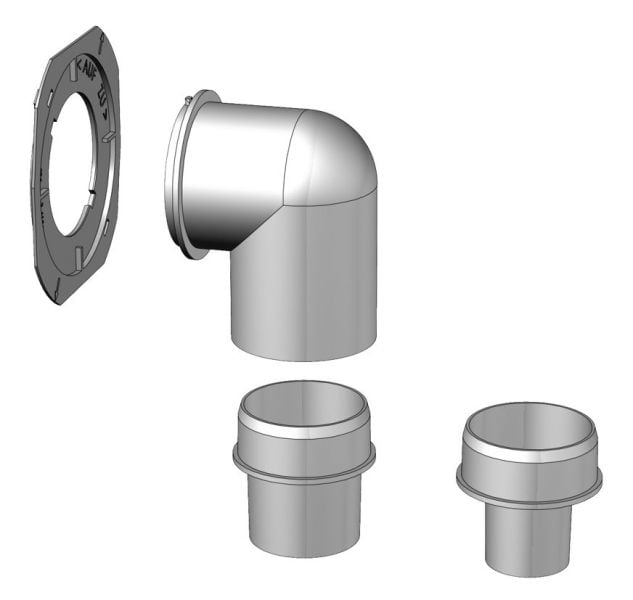 HELIOS - WC-Anbindungsset Winkel+Stufenstutzen+Verschlussdeckel