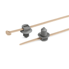 HELLERMANNTYTON - Befestigungsbinder 145x3,4 mm, 2-teilig (PEEK/PA46), Lamellenfuß, beige / grau