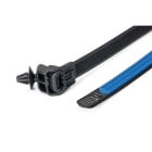 HELLERMANNTYTON - 2-teiliger Befestigungsbinder Soft Grip mit Spreizanker für Rundlöcher 6,5 mm, schwarz / blau