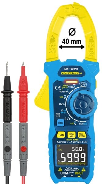 PANCONTROL - Digital-Stromzange 1000A AC/DC True RMS  ø=40 mm