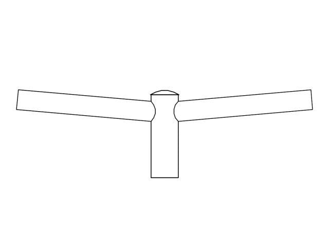MOLTO LUCE - AUFSATZAUSLEGER 2-ARMIG 0,5M MZ 76MM