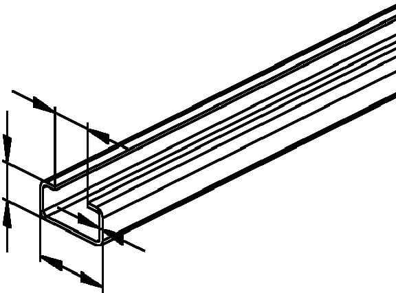 NIEDAX - Schiene, C-Profil SW 16 mm, 30x15x200 mm, t=1,5 mm, gelocht