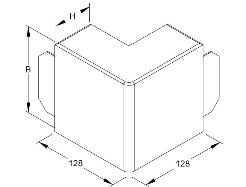 NIEDAX - Außeneck 90°, mit Laschen, 60x62 mm