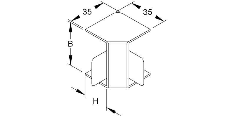 NIEDAX - Inneneck 90°, mit Laschen, 24x40 mm