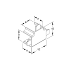 NIEDAX - T-Stück 90°, mit Laschen, 32x30 mm