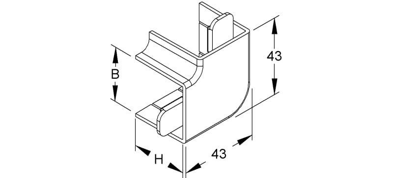 NIEDAX - Flachwinkel 90°, mit Laschen, 32x30 mm