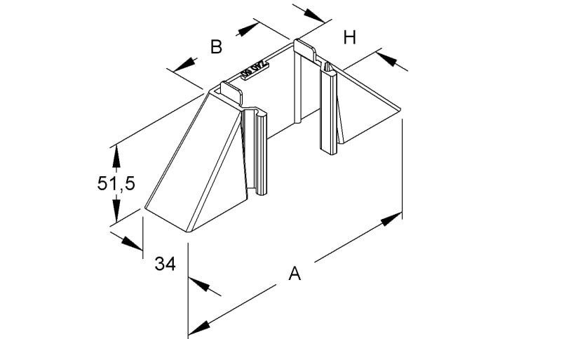 NIEDAX - Abzweigstück 90°, 40x62x162 mm