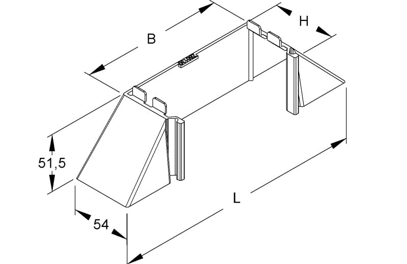 NIEDAX - Abzweigstück 90°, 60x130x228 mm