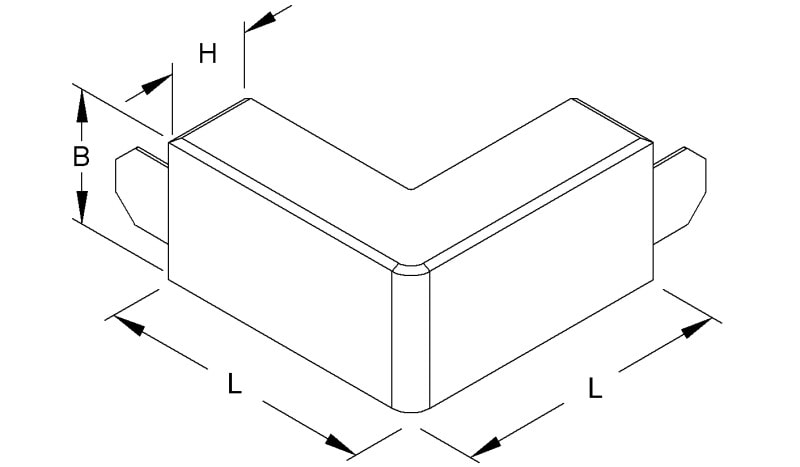 NIEDAX - Außeneck 90°, mit Laschen, 38x40 mm