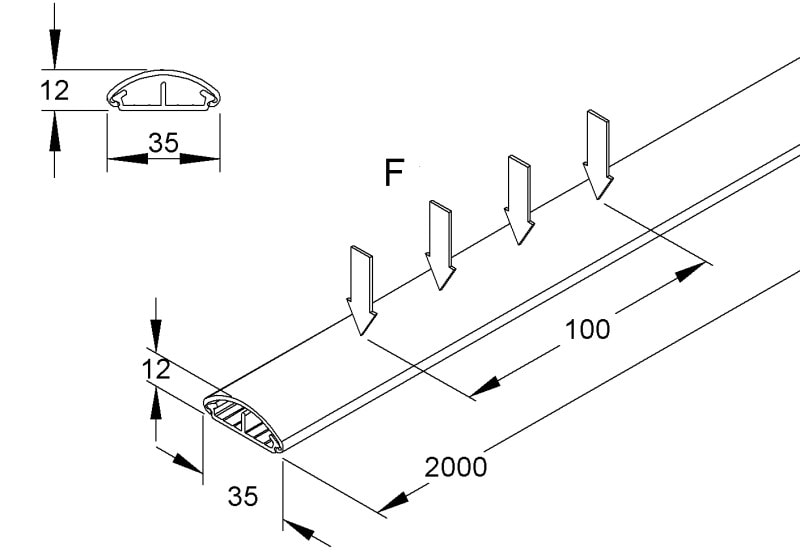 NIEDAX - Bodenkanal, mit Deckel, 12x35x2000 mm