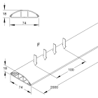 NIEDAX - Bodenkanal, mit Deckel, 18x74x2000 mm