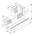 NIEDAX - T-Stück 90°, mit Bodenlochung, 105x165x66 mm, Länge 250 mm