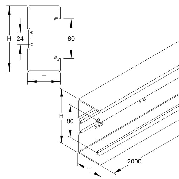 NIEDAX - Kanalunterteil, 105x66x2000 mm