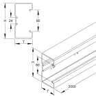 NIEDAX - Kanalunterteil, 133x66x2000 mm
