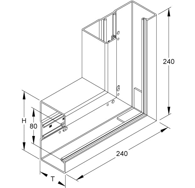 NIEDAX - Flachwinkel 90°, mit Bodenlochung, 105x66 mm