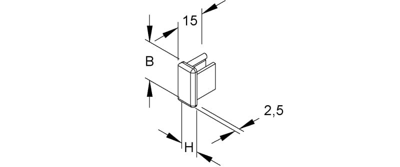 NIEDAX - Endstück, 9,5x21,5 mm