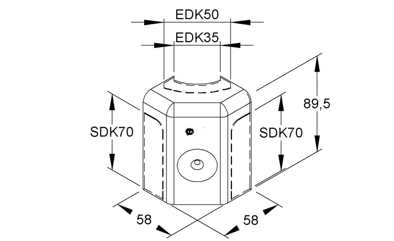 NIEDAX - Übergangs-T-Stück, mit vorgeprägter Perforation