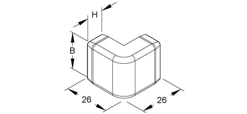 NIEDAX - Außeneck 90°, 9,5x21,5 mm