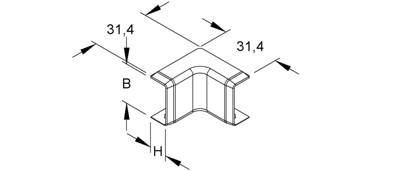 NIEDAX - Inneneck 90°, 9,5x21,5 mm